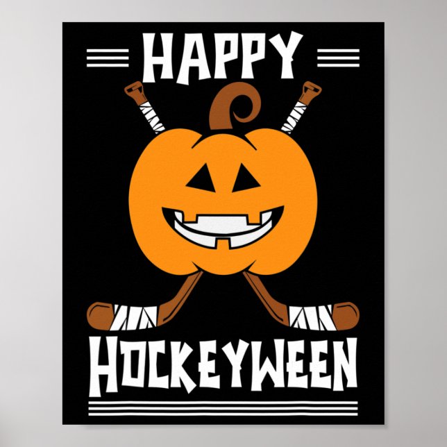 Affiche Happy Hockeyween Joueur de hockey sur glace Hallow (Devant)