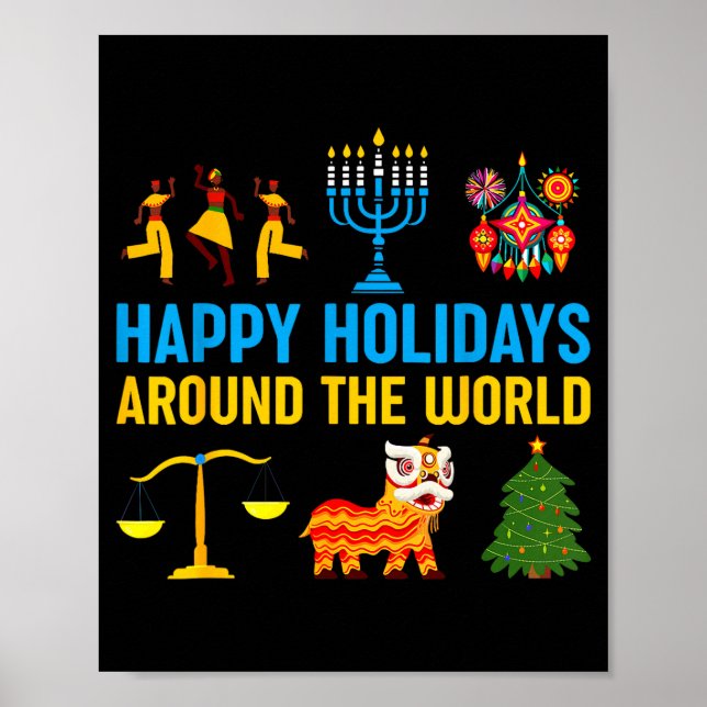 Affiche Happy Holidays Around The World Multicultural Matc (Devant)