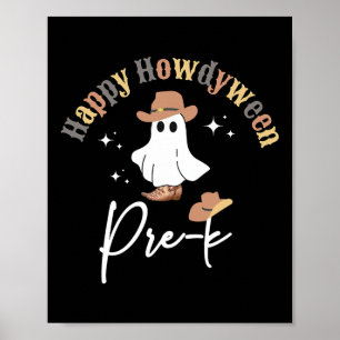 Affiche Happy Howdyween Pré-k Ghost Western Enseignant Pre