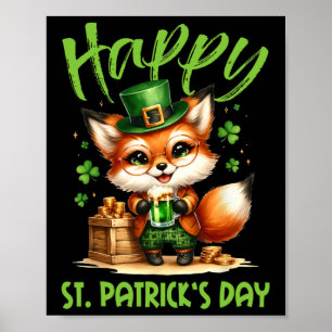 Affiche Happy Jour de la Saint Patrick costume tenue Fox I