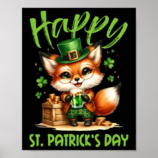 Affiche Happy Jour de la Saint Patrick costume tenue Fox I (Devant)