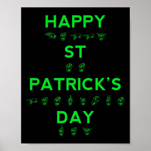 Affiche Happy Jour de la Saint Patrick Fierté Sourde Langu