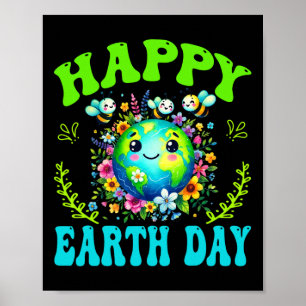 Affiche Happy Jour des terres Chemise mignonne Jour des te