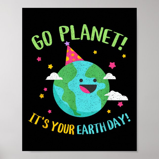 Affiche Happy Jour des terres Go Planet Funny Professeur d (Devant)