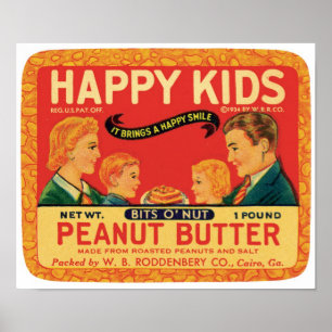 Affiche Happy Kids Peanut Butter Cairo Georgia USA Vintage