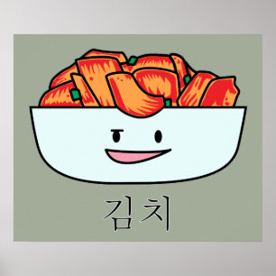 Affiche Happy Kimchi Kimchee Bowl - Happy Foods Designs