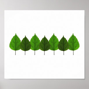 Affiche Happy Little Green Tree Leaf Forest
