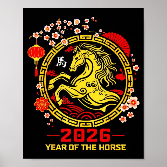 Affiche Happy Lunar Chinese New Year Of The Horse 2026 Zod (Devant)