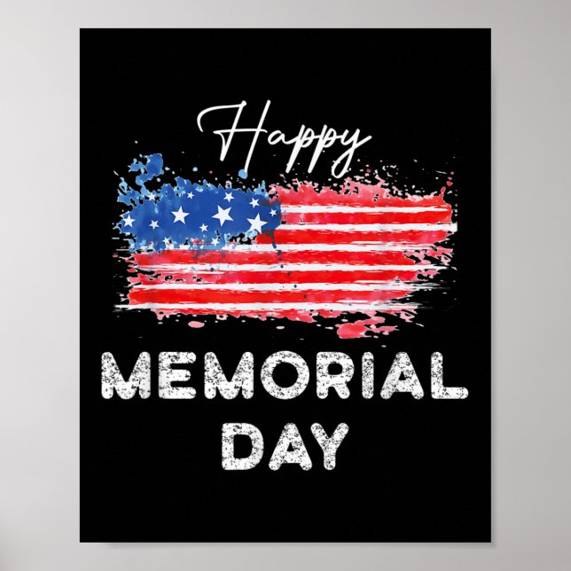 Affiche Happy Memorial Day Design élégant (Devant)