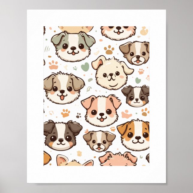 Affiche Happy mignon Motif Puppies (Devant)
