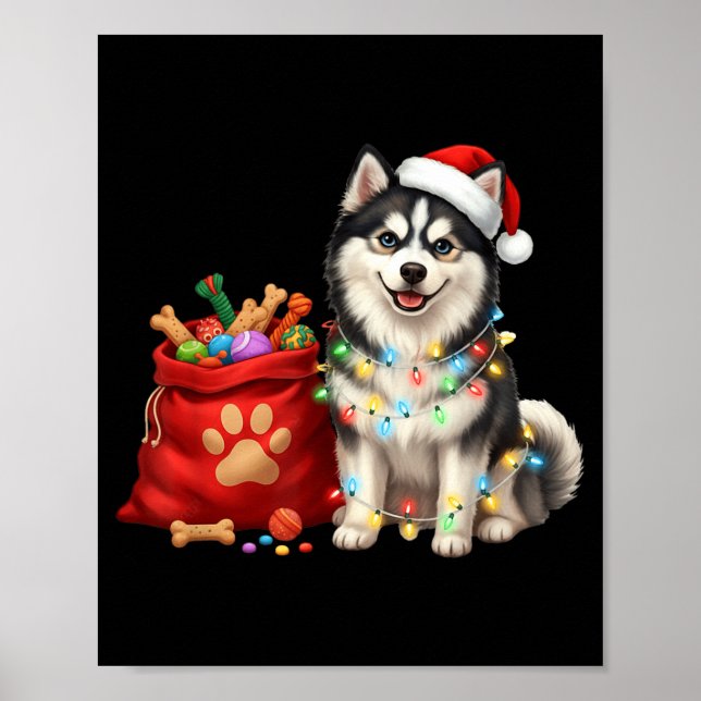Affiche Happy Msky Christmas Lights Dog Mom Msky  (Devant)