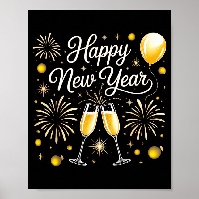 Affiche Happy New Year 2026 Celebration Design With Champa (Devant)