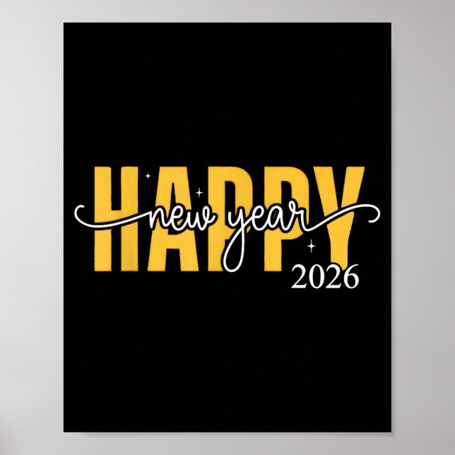 Affiche Happy New Year 2026 Celebration For Men Women Kids (Devant)