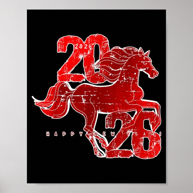 Affiche Happy New Year 2026 Chinese New Year 2026 Year Of  (Devant)