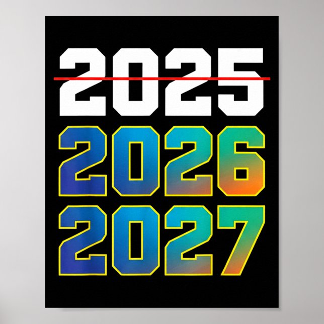 Affiche Happy New Year 2026 Coming Soon 2027 Funny 67 Meme (Devant)