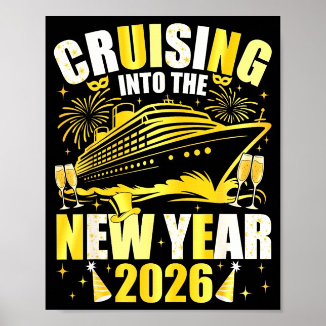 Affiche Happy New Year 2026 Cruising Into The New Year 202 (Devant)