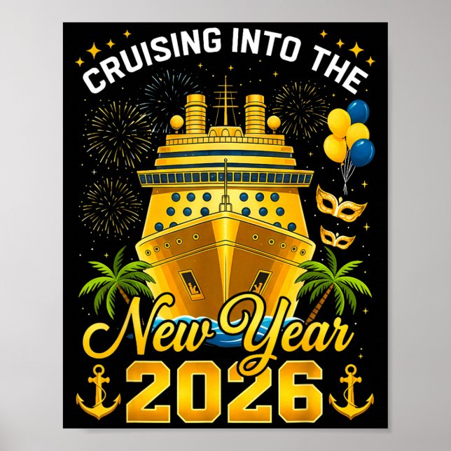 Affiche Happy New Year 2026 Cruising Into The New Year 202 (Devant)