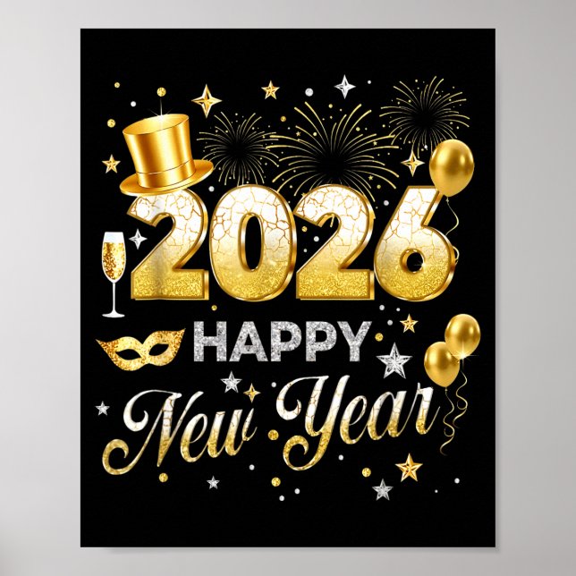 Affiche Happy New Year 2026 Funny New Years Eve Party Men  (Devant)