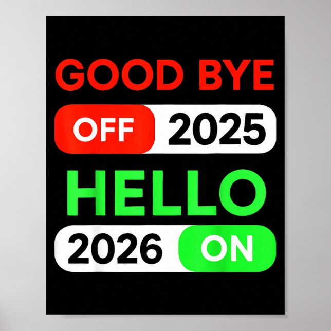 Affiche Happy New Year 2026 Goodbye 2025 Hello 2026 Women  (Devant)