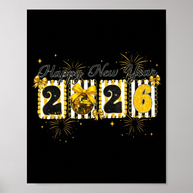 Affiche Happy New Year 2026 New Year Party Friends Family  (Devant)