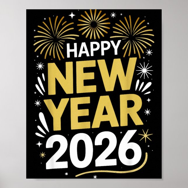 Affiche Happy New Year 2026 - New Year's Eve 2026  (Devant)