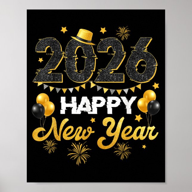 Affiche Happy New Year 2026 New Year's Eve Party Countdown (Devant)