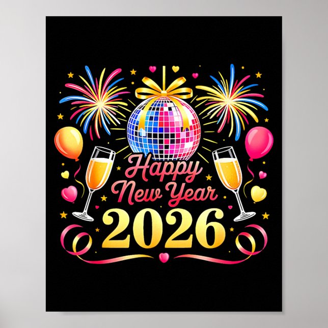 Affiche Happy New Year 2026 New Years Eve Party Countdown  (Devant)