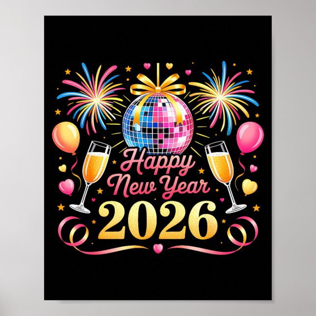 Affiche Happy New Year 2026 New Years Eve Party Countdown  (Devant)