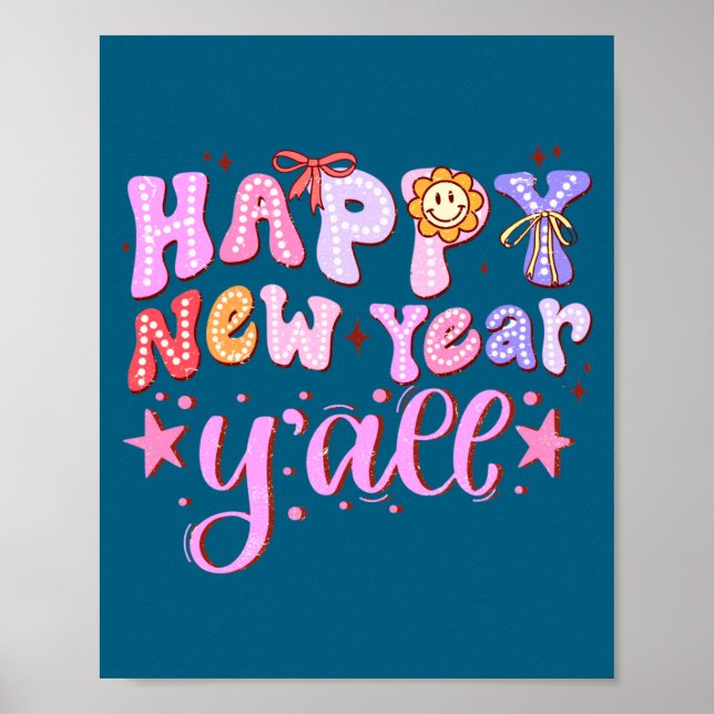 Affiche Happy New Year 2026 Party Countdown New Years Y'al (Devant)