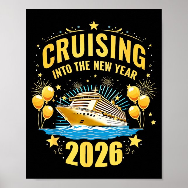 Affiche Happy New Year Cruise 2026 Party Trip Cruising Int (Devant)