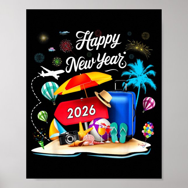 Affiche Happy New Year Party 2026 Family Matching Vacation (Devant)