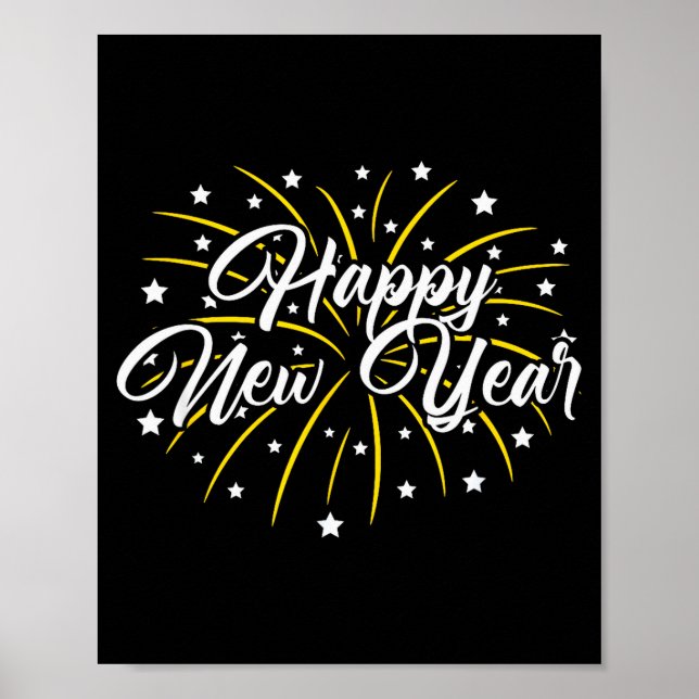 Affiche Happy New Year Tee Uni-kids Black Small  (Devant)