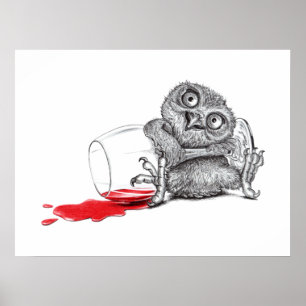 Affiche Happy Owl - Boire