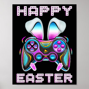 Affiche Happy Pâques contrôleur de jeu vidéo Funny Gamer B