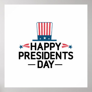 Affiche Happy President's Day Patriotic Flag Hat