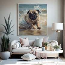 Happy Pug à la Plage