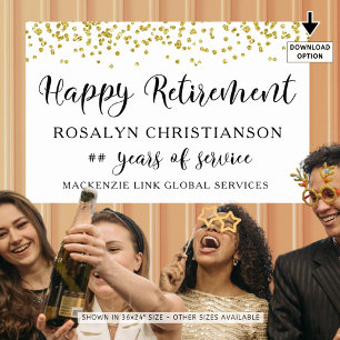 Affiche Happy Retirement Gold Confetti Script personnalisé