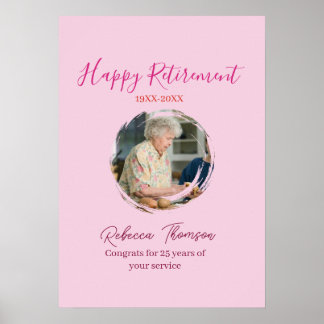 Affiche Happy retirement year name circle photo retired