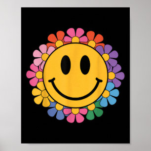 Affiche Happy Retro Daisy Smile Face Preppy Hommes esthéti