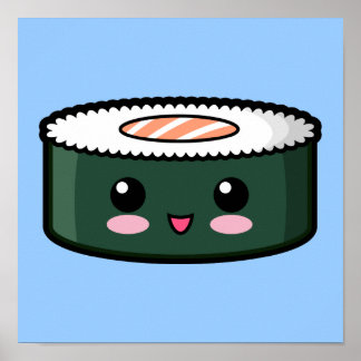 Affiche Happy Salmon Sushi