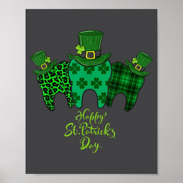 Affiche Happy St Patrick's Day Dental Istant Tooth Patrick (Devant)