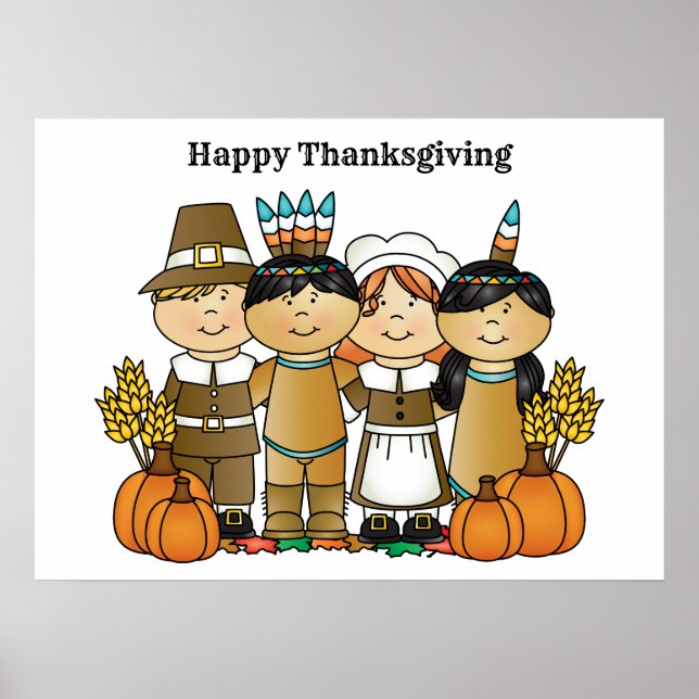 Affiche Happy Thanksgiving Day Children (Devant)