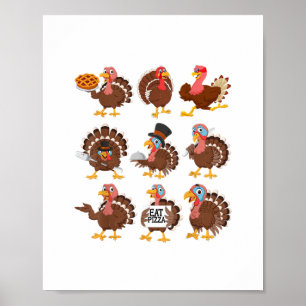 Affiche Happy Thanksgiving Turkey Day Girls Boys