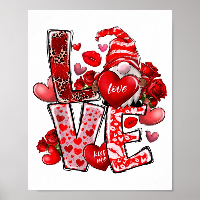 Affiche Happy Valentine Gnome Heart Valentine's Day Couple (Devant)