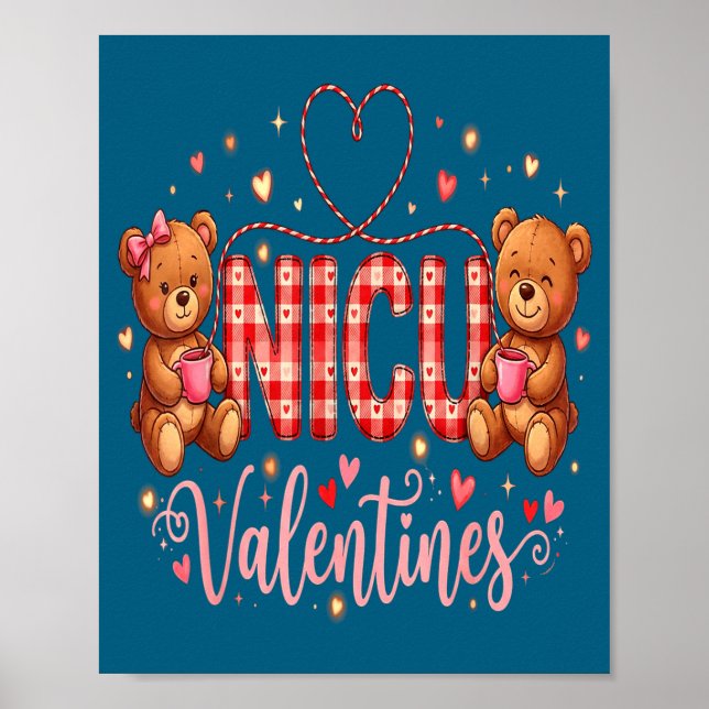 Affiche Happy Valentine Nurse Nicu Valentines Day Shirt Nu (Devant)