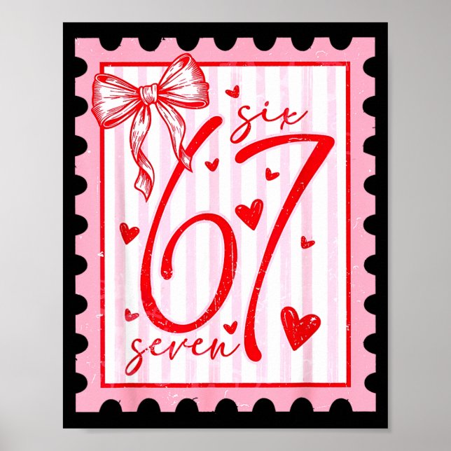 Affiche Happy Valentine’s Day 67 Meme Hearts Coquette Bow  (Devant)
