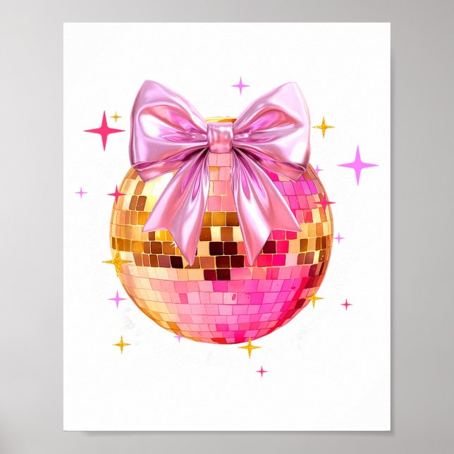 Affiche Happy Valentine's Day Funny Coquette Disco Ball Gi (Devant)