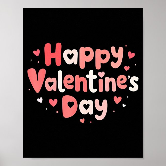 Affiche Happy Valentines Day Heart Teacher Funny Matching  (Devant)