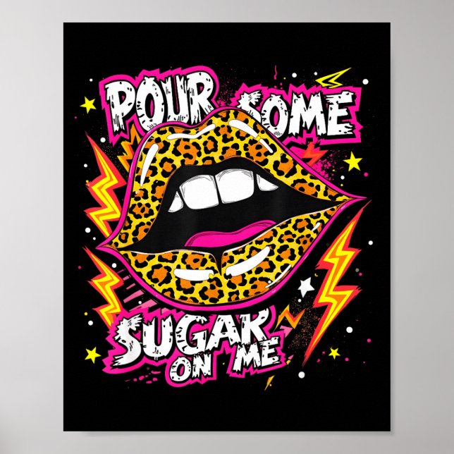 Affiche Happy Valentine's Day Leopard Lips Ur Some Sugar A (Devant)