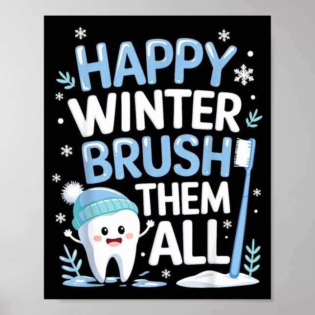 Affiche Happy Winter Bruhem All Teeth Dental Dentist Chris (Devant)